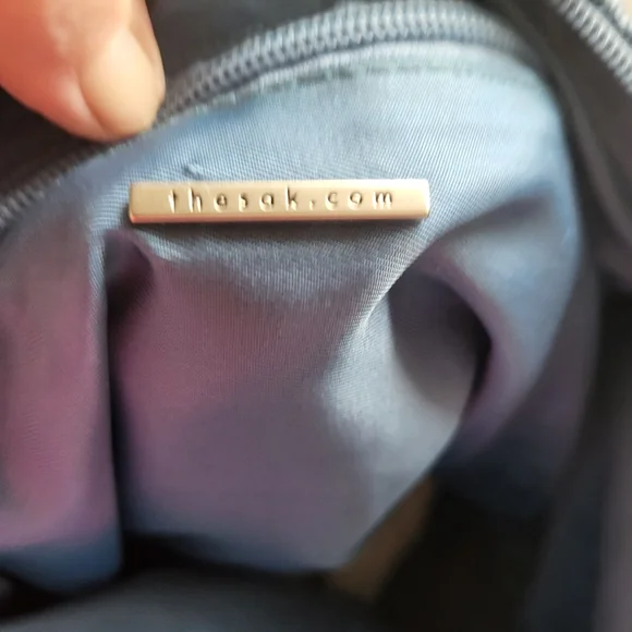 The Sak Sky Blue Crocheted Women Knit Handbag Purse Bag Double Handle - Picture 4 of 4